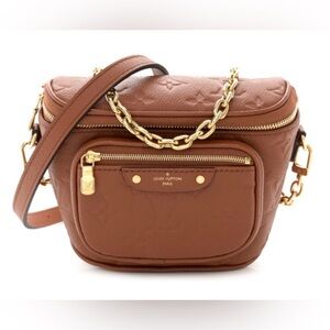 RARE AUTH Louis Vuitton Monogram Empreinte Mini Bumbag COGNAC- LIKE NEW